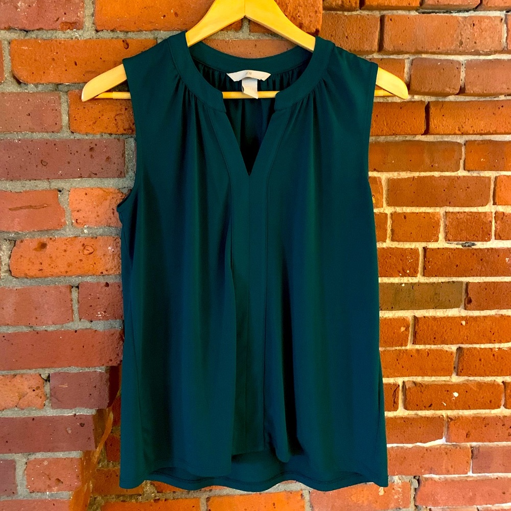 H&M Green Top Blouse Small